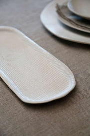 Handmade texture oval tray plate by Fiorira un Giardino. Dinnerware