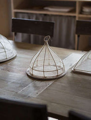 Small white linen Food cover in abaca net. Suitable outdoor to protect food from insects or leaves. Practical, elegant and light. Fiorira un Giardino