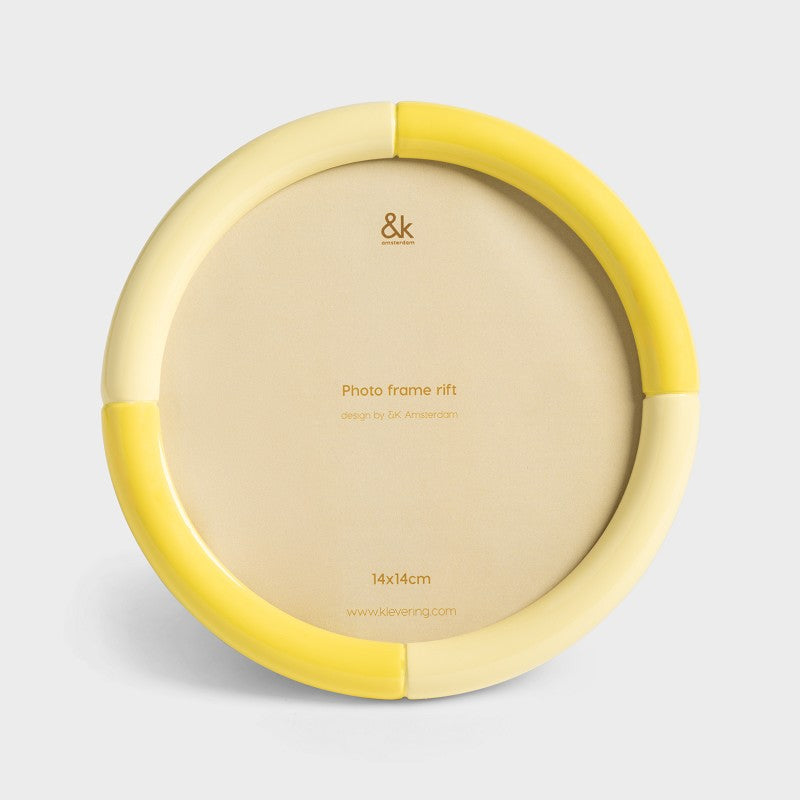 Photo frame rift round yellow