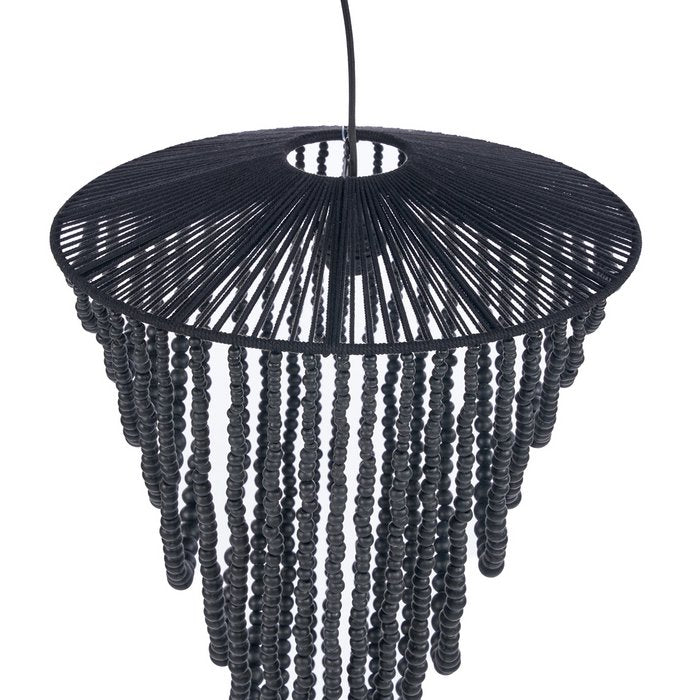 The Wooden Bead Chandelier - Black - L