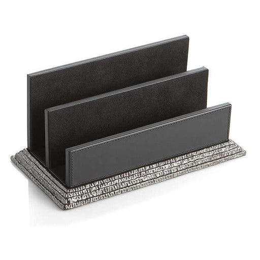 black leather letter rack Michael Aram