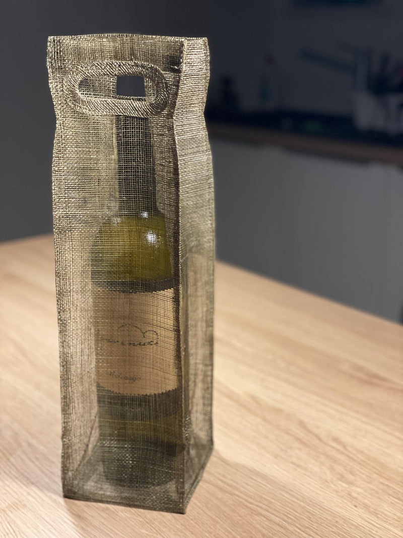 Linen Net Bottle Holder with Handles