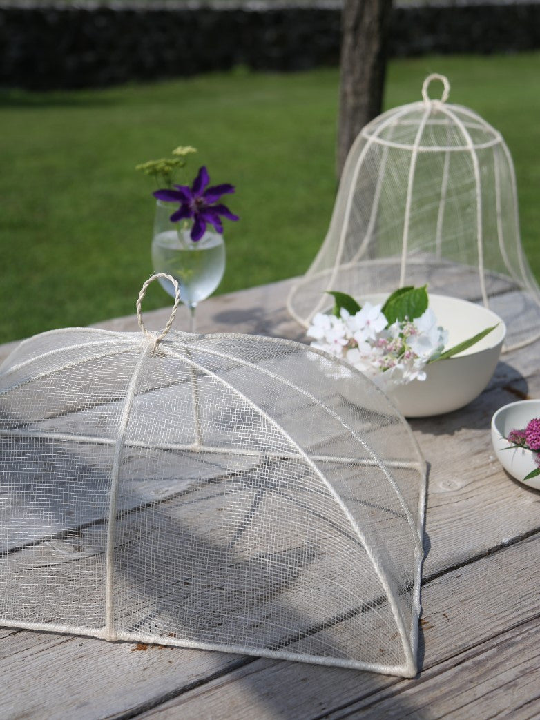 Linen Food Cover Net - Medium White