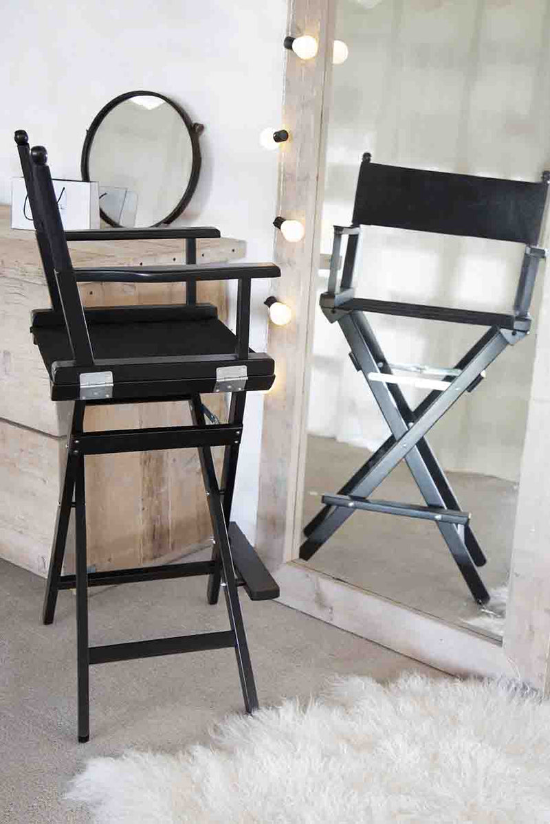 Black Tall Folding Director's Chair