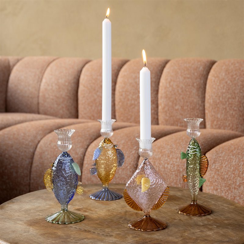 Candle holder fish pink