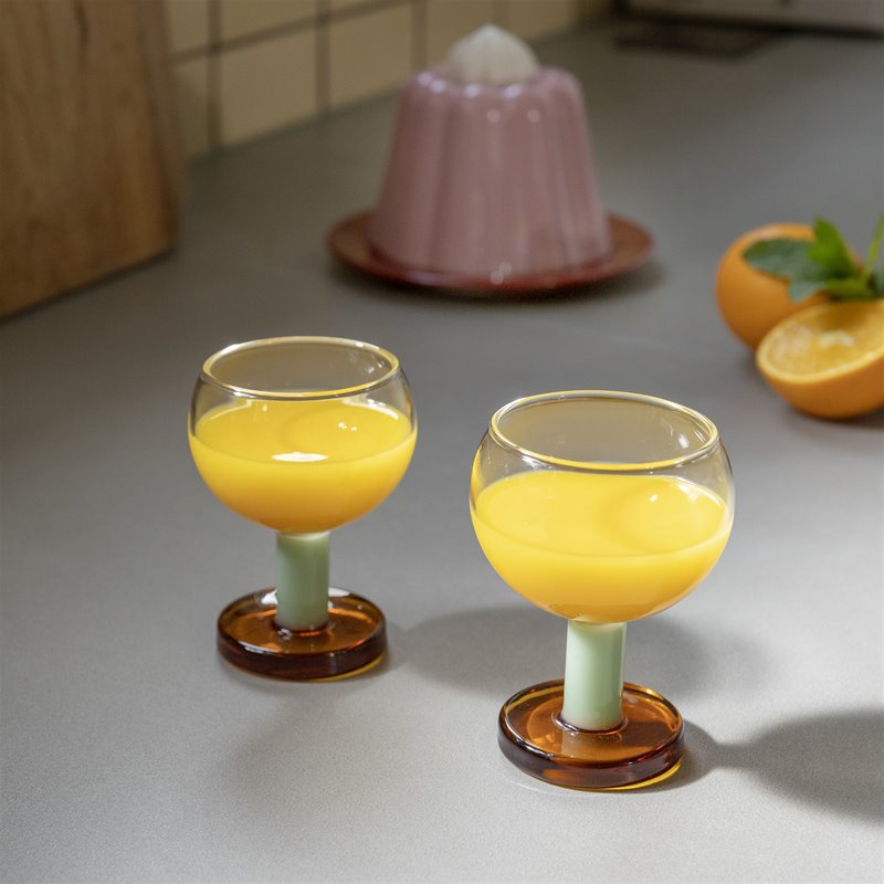 Glass cantine Pink set of 2