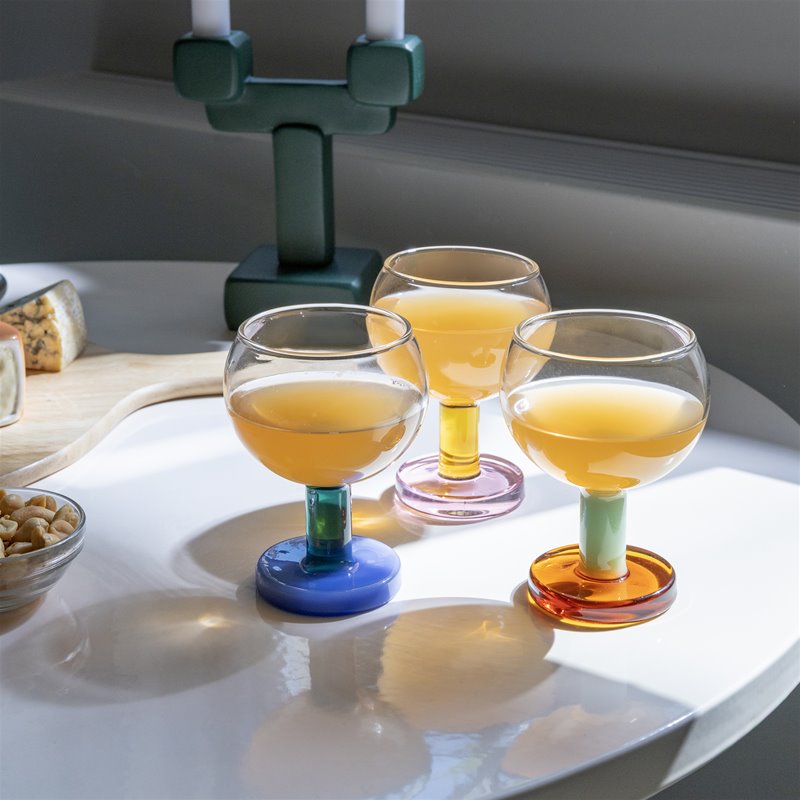 Glass cantine amber set of 2