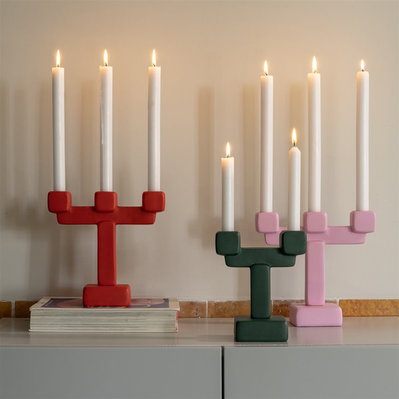 Candle holder chunk small green
