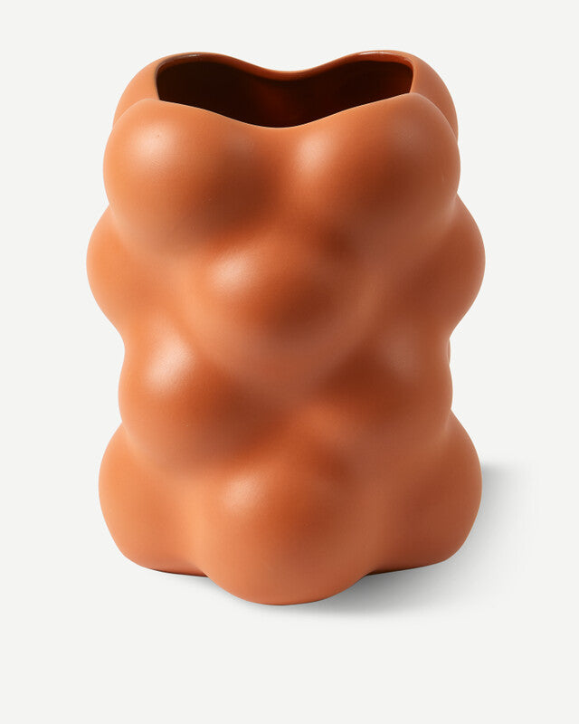 Grape Terracotta Vase - Cognac