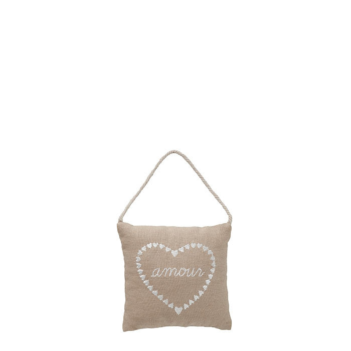 Embroidered Throw pillow "Amour"