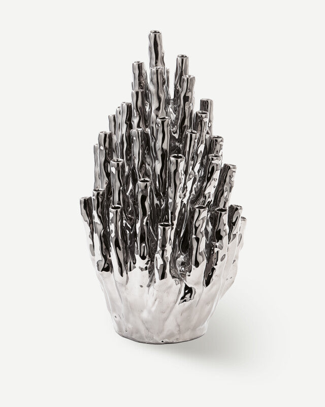Vase Corail 50 tulipes - Argent