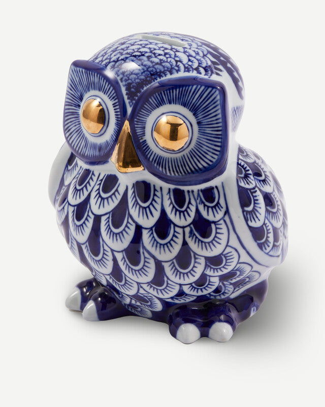 Owl Piggy Bank - Dark blue
