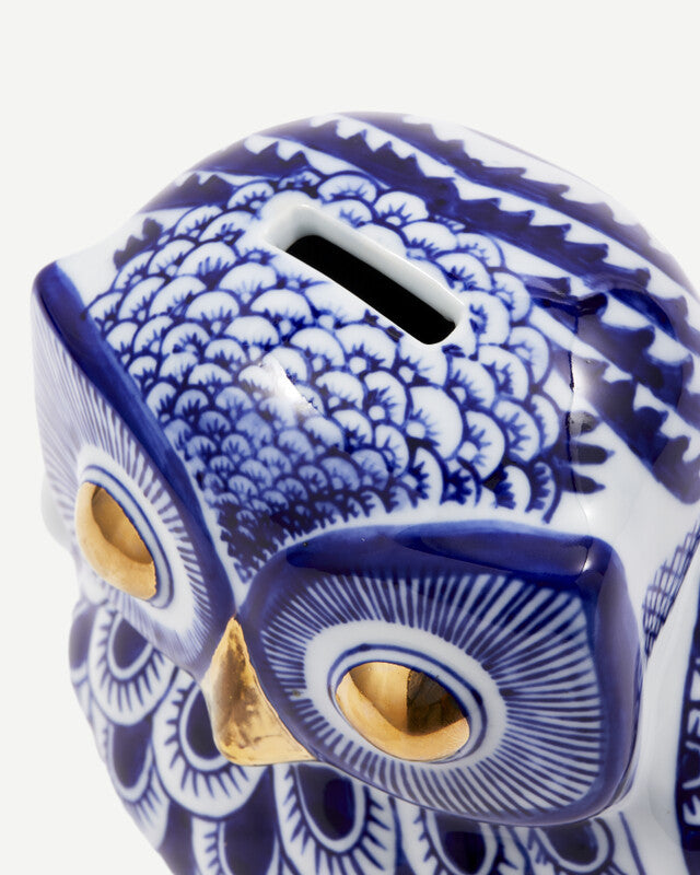 Owl Piggy Bank - Dark blue