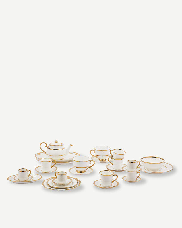 Golden Finds Tea Set - White