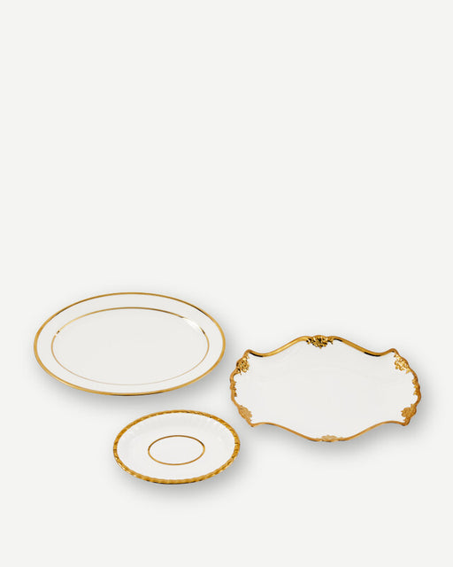 Golden Finds Serving Set - White