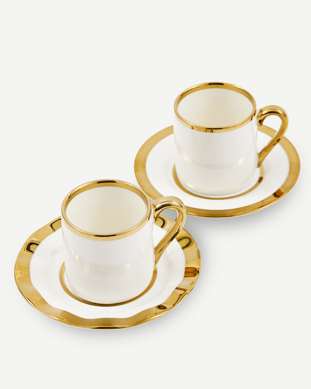 Golden Finds Espresso Cups - White