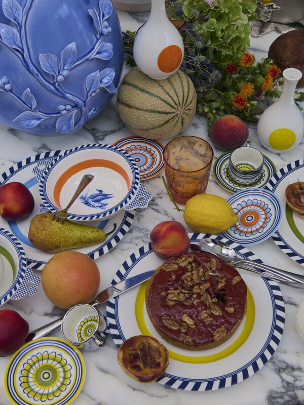 Bird Patterned Plates - Dark blue