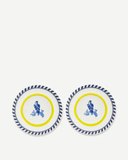 Bird Patterned Plates - Yellow