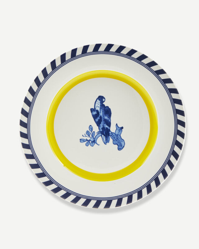 Bird Patterned Plates - Yellow