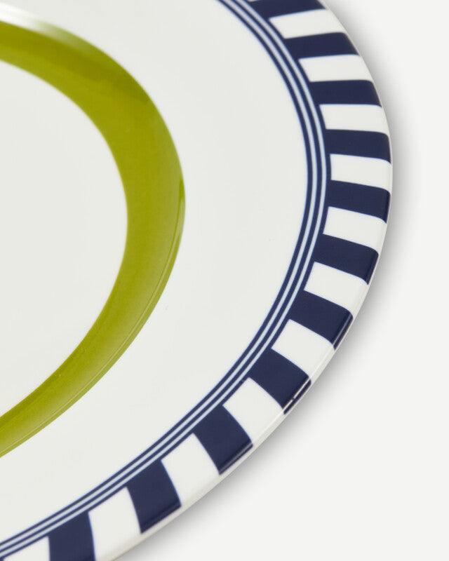 Bird Patterned Plates - Dark green