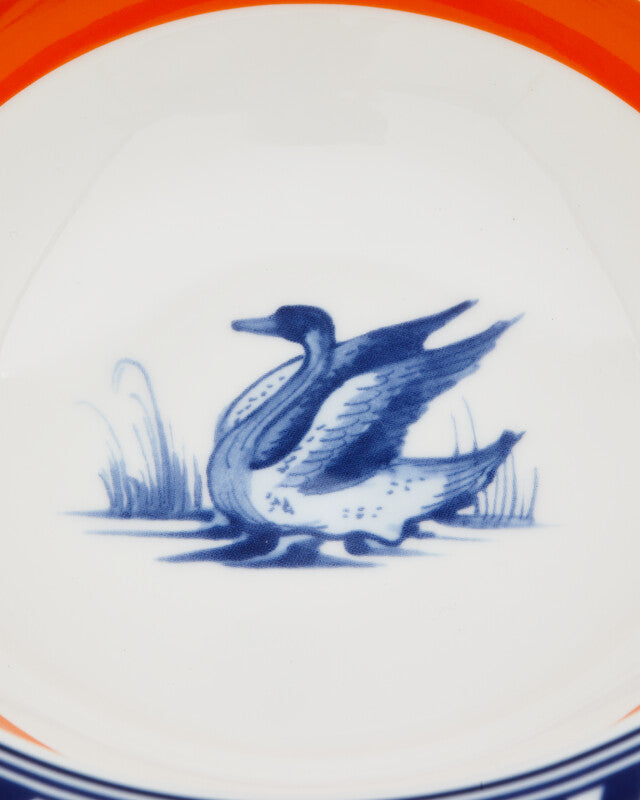 Bird Patterned Bowl - Orange