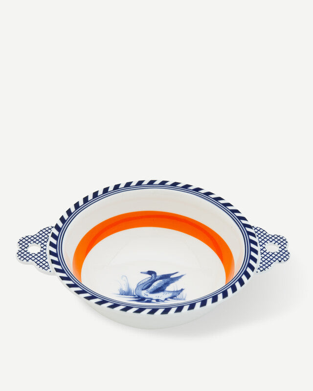 Bird Patterned Bowl - Orange