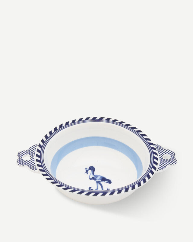 Bird Patterned Bowl - Dark blue