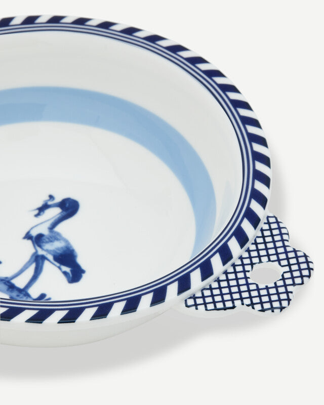 Bird Patterned Bowl - Dark blue
