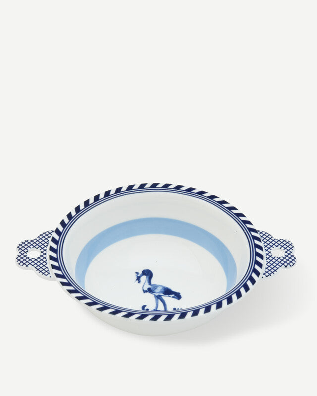 Bird Patterned Bowl - Dark blue