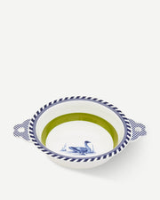 Bird Patterned Bowl - Dark green