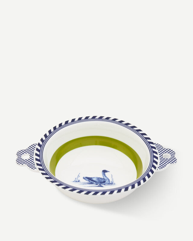 Bird Patterned Bowl - Dark green