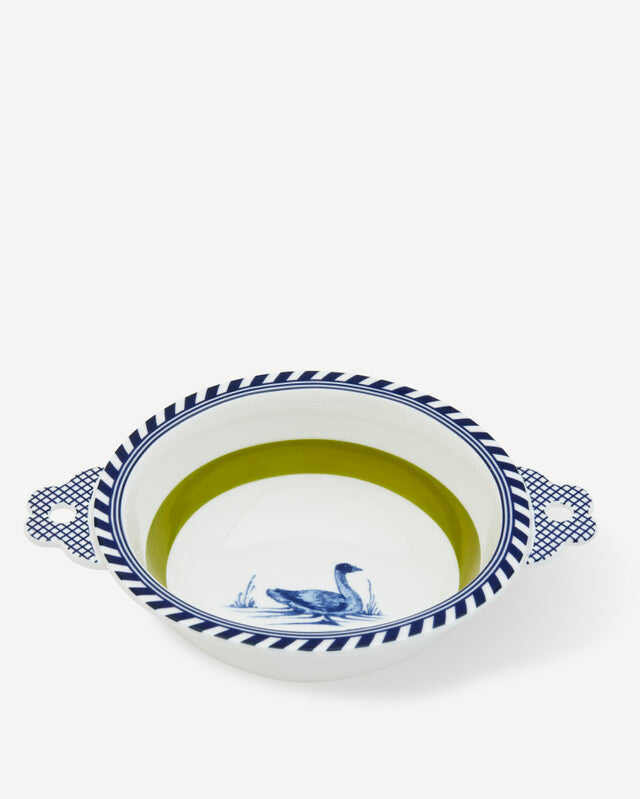 Bird Patterned Bowl - Dark green