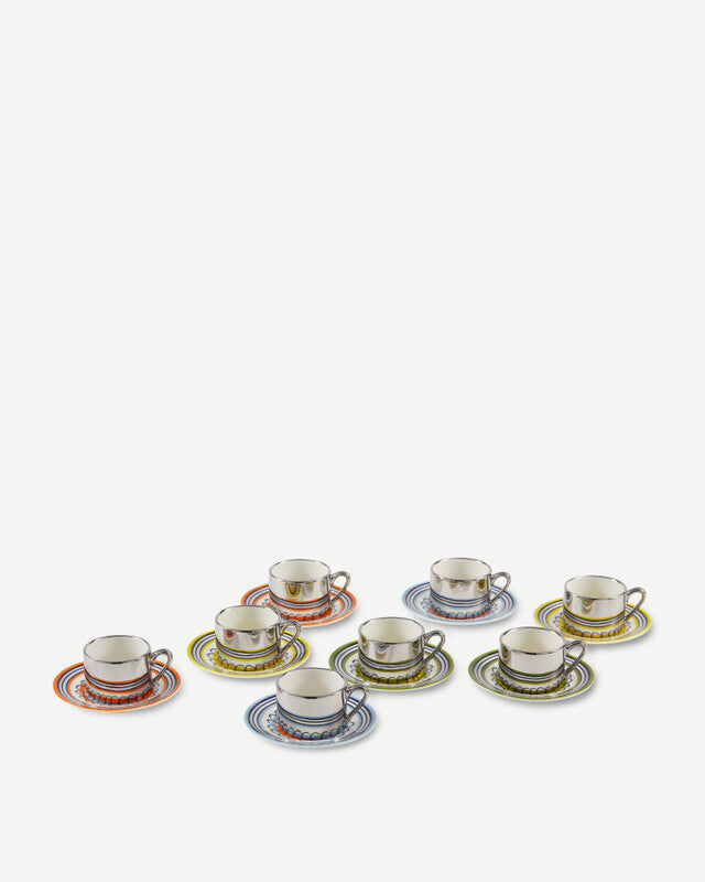 Floral Espresso Cups - Orange