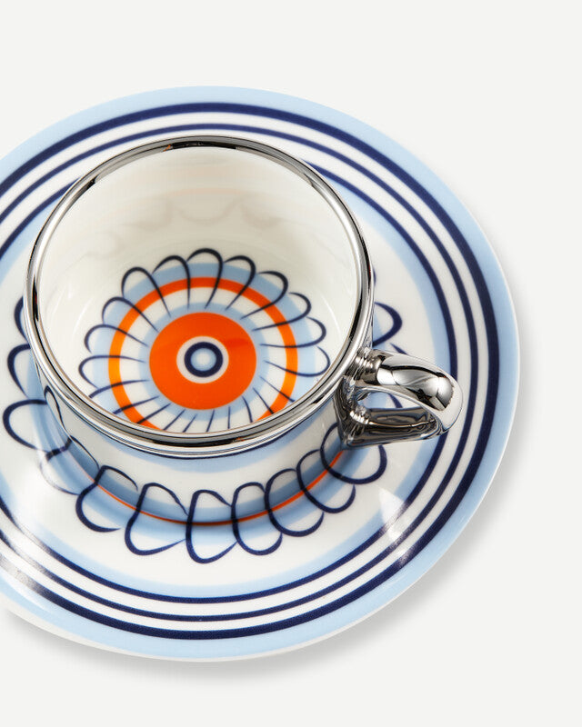 Floral Espresso Cups - Orange