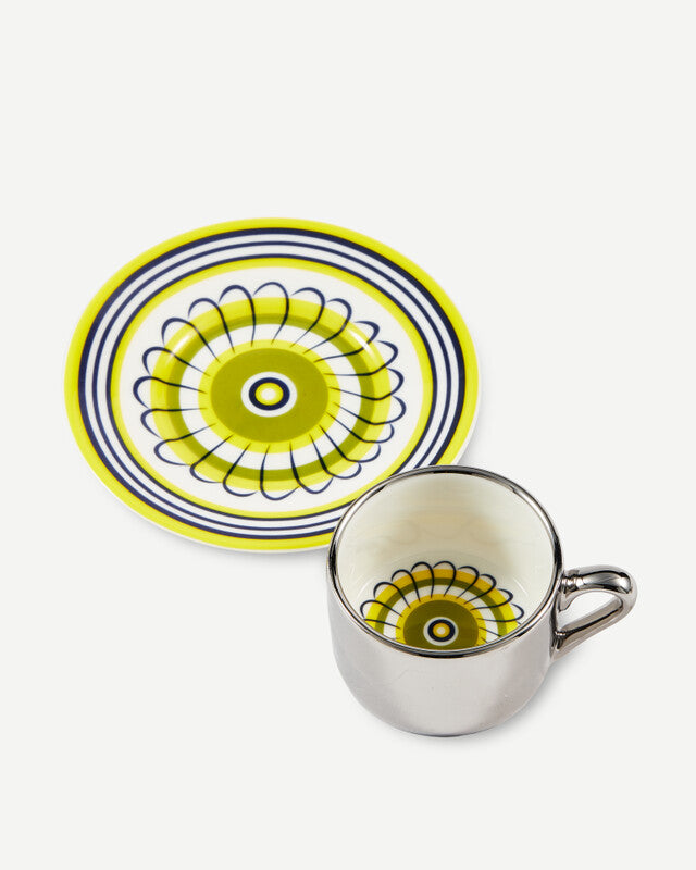 Floral Espresso Cups - Yellow