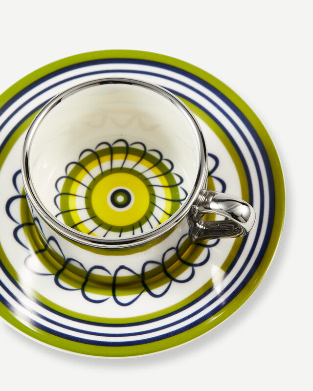 Floral Espresso Cups - Yellow