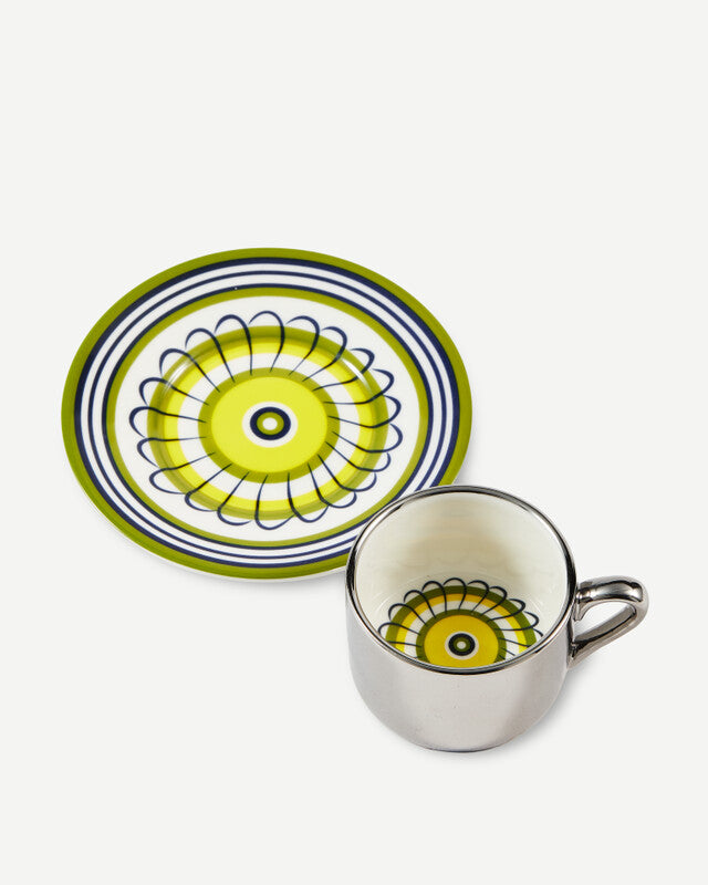 Floral Espresso Cups - Yellow