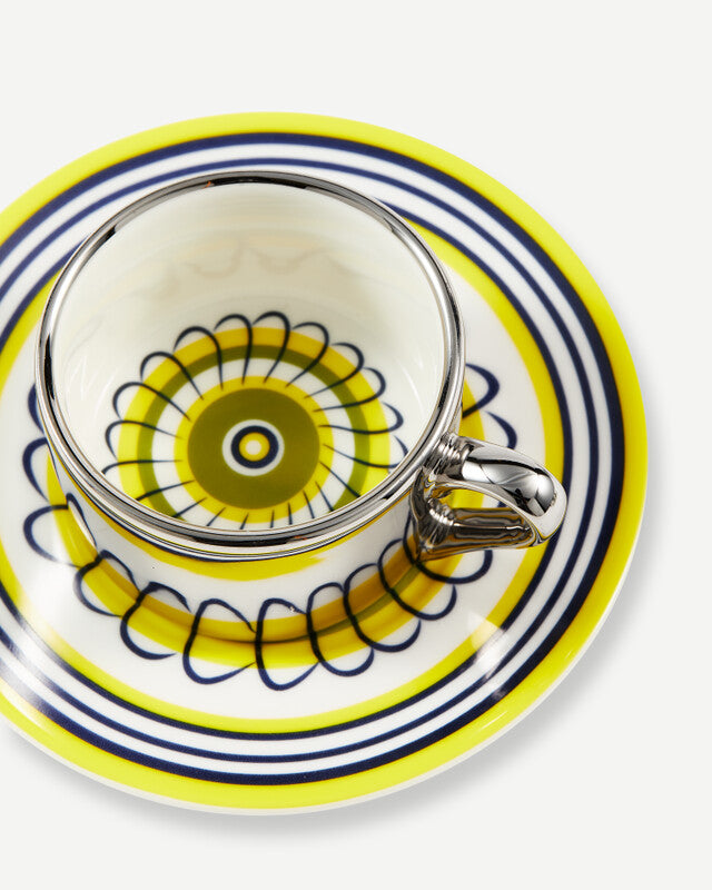 Floral Espresso Cups - Yellow