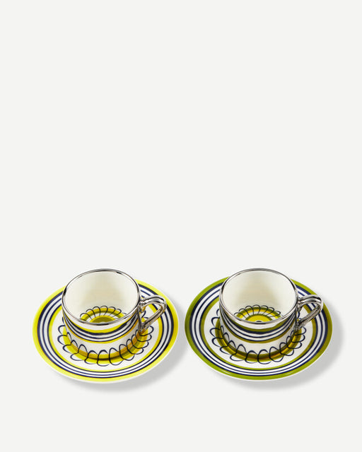 Floral Espresso Cups - Yellow
