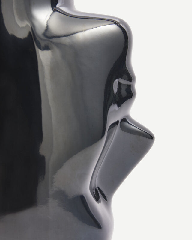 Upside-Down Long Neck Vase - Dark grey