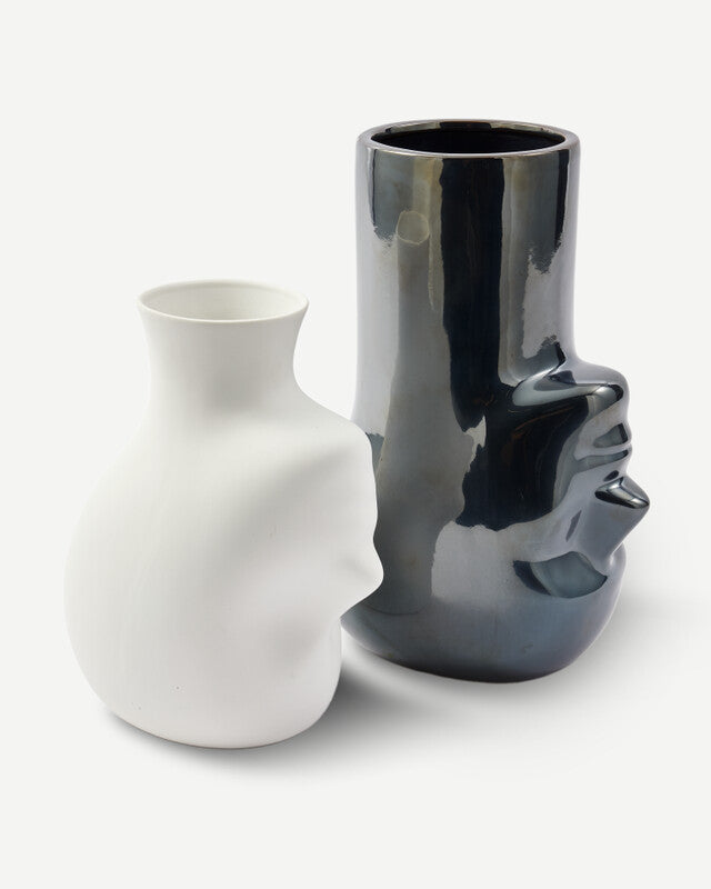 Upside-Down Long Neck Vase - Dark grey