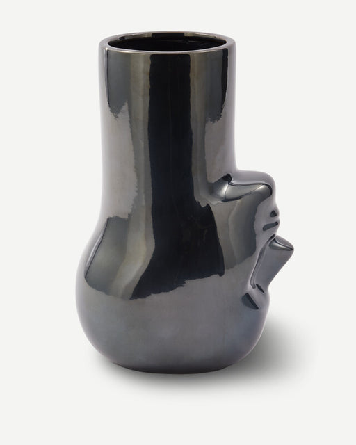 Upside-Down Long Neck Vase - Dark grey