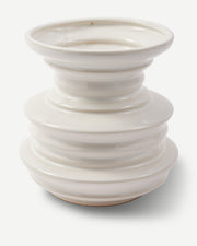 Stacked Plates Vase - White