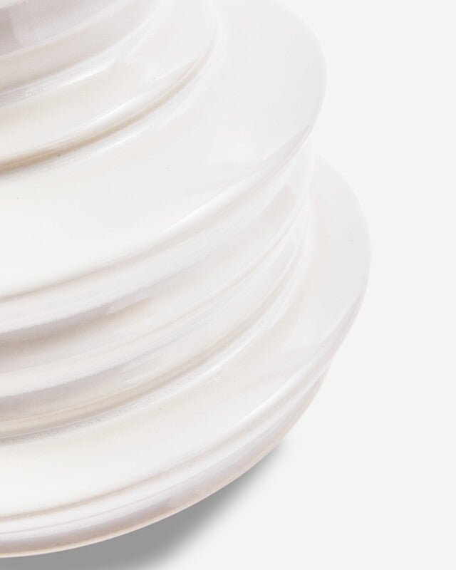 Stacked Plates Vase - White