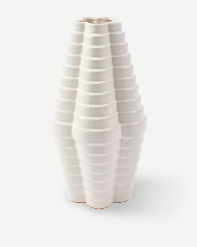 Mille-Feuille Vase - White