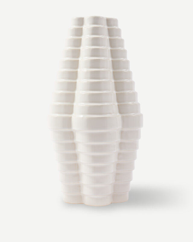 Mille-Feuille Vase - White