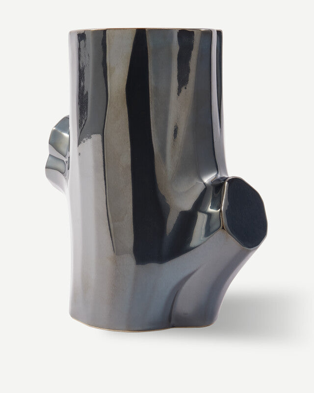 Log Vase - S - Dark grey