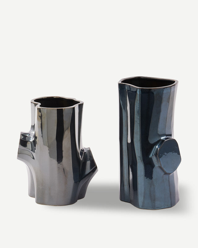 Log Vase - S - Dark grey