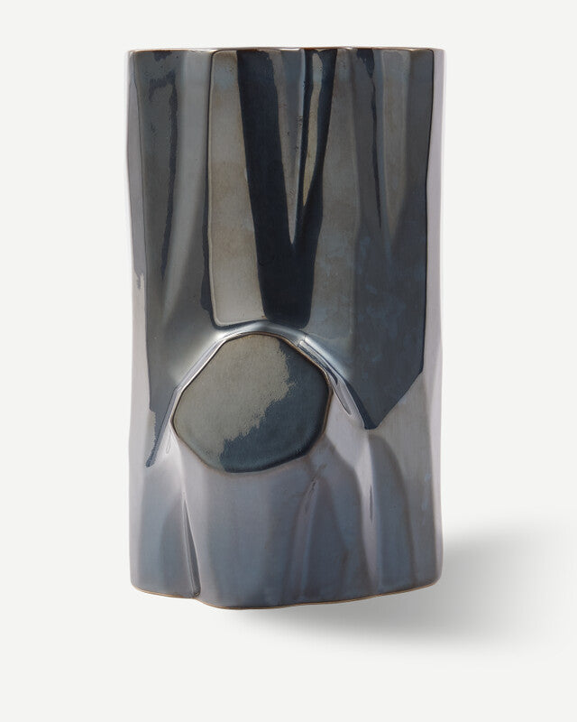 Log Vase - S - Dark grey