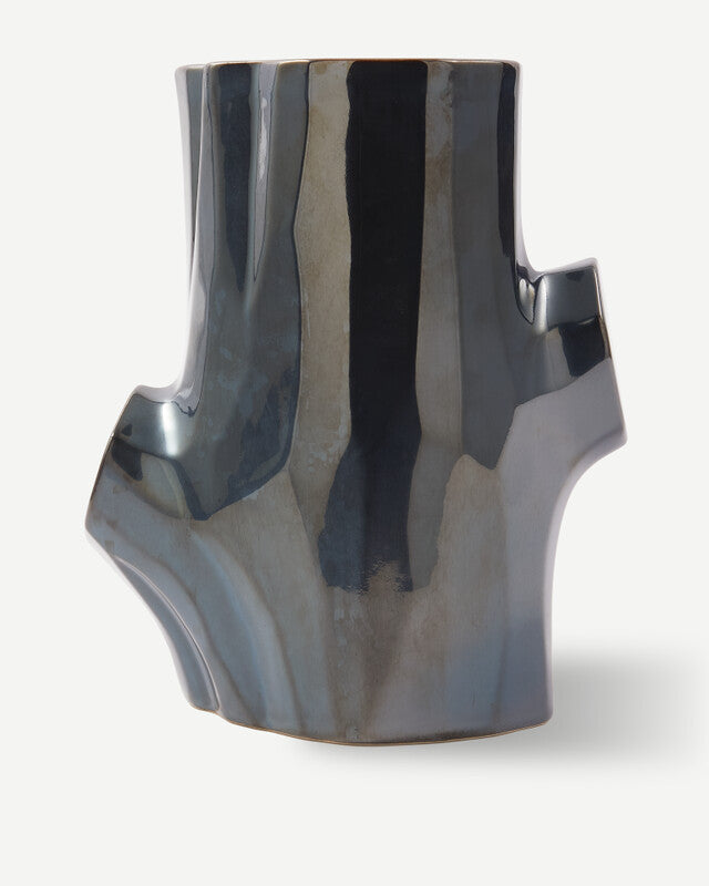 Log Vase - S - Dark grey